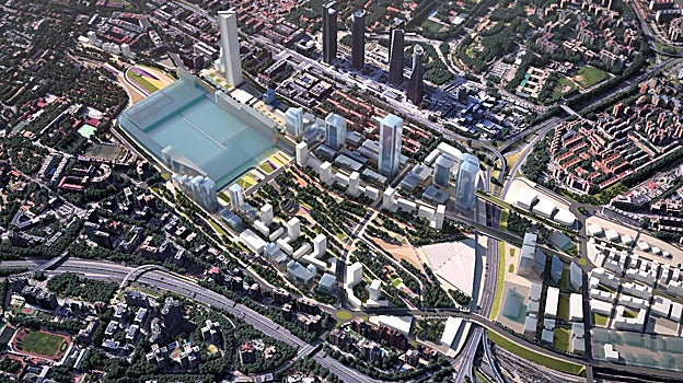 Imagen después - Tras cubrir la playa de vías de la estación, se creará un gran parque urbano sobre la misma