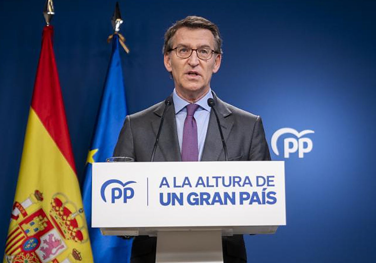 El presidente del PP, Alberto Núñez Feijóo