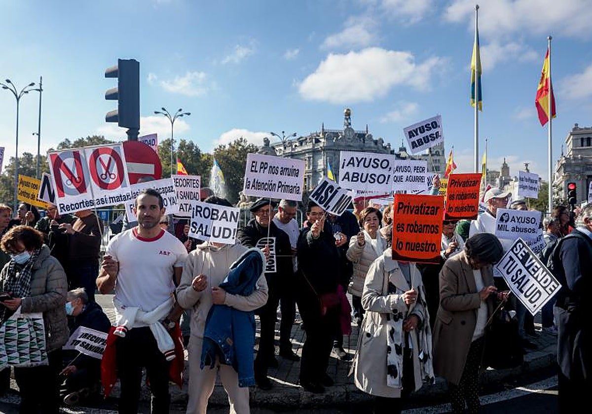 Protesta por la sanidad pública, en Madrid