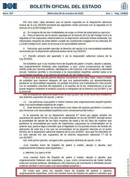 Imagen - Instrucción política del 25 de octubre. Este documento reinterpreta la nueva Ley de Memoria por la puerta de atrás abriendo la nacionalidad española a los descendientes de emigrados