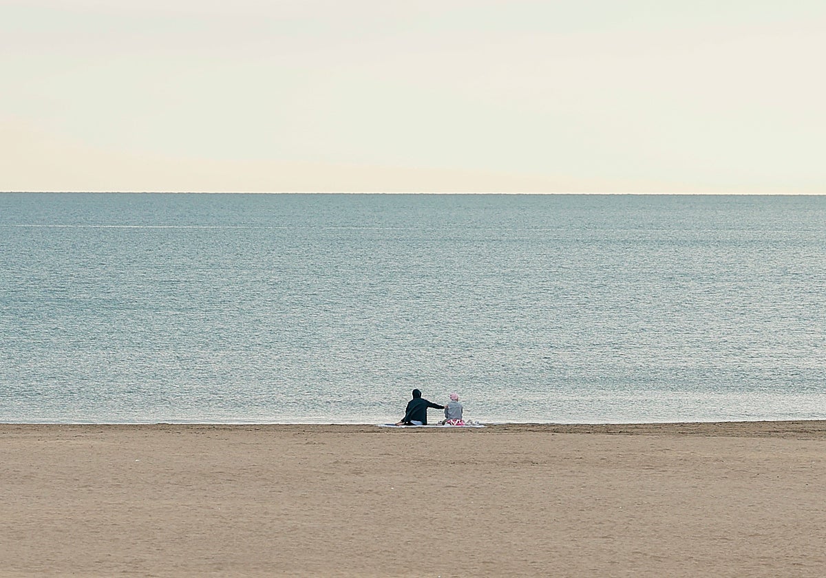 Imagen tomada este semana en la playa del Cabanyal de Valencia