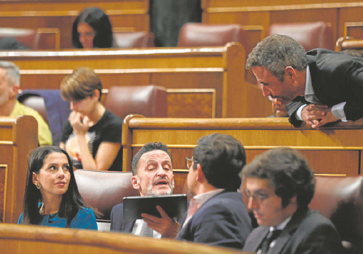 En la imagen, Inés Arrimadas, Edmundo Bal y Guillermo Díaz en el Congreso
