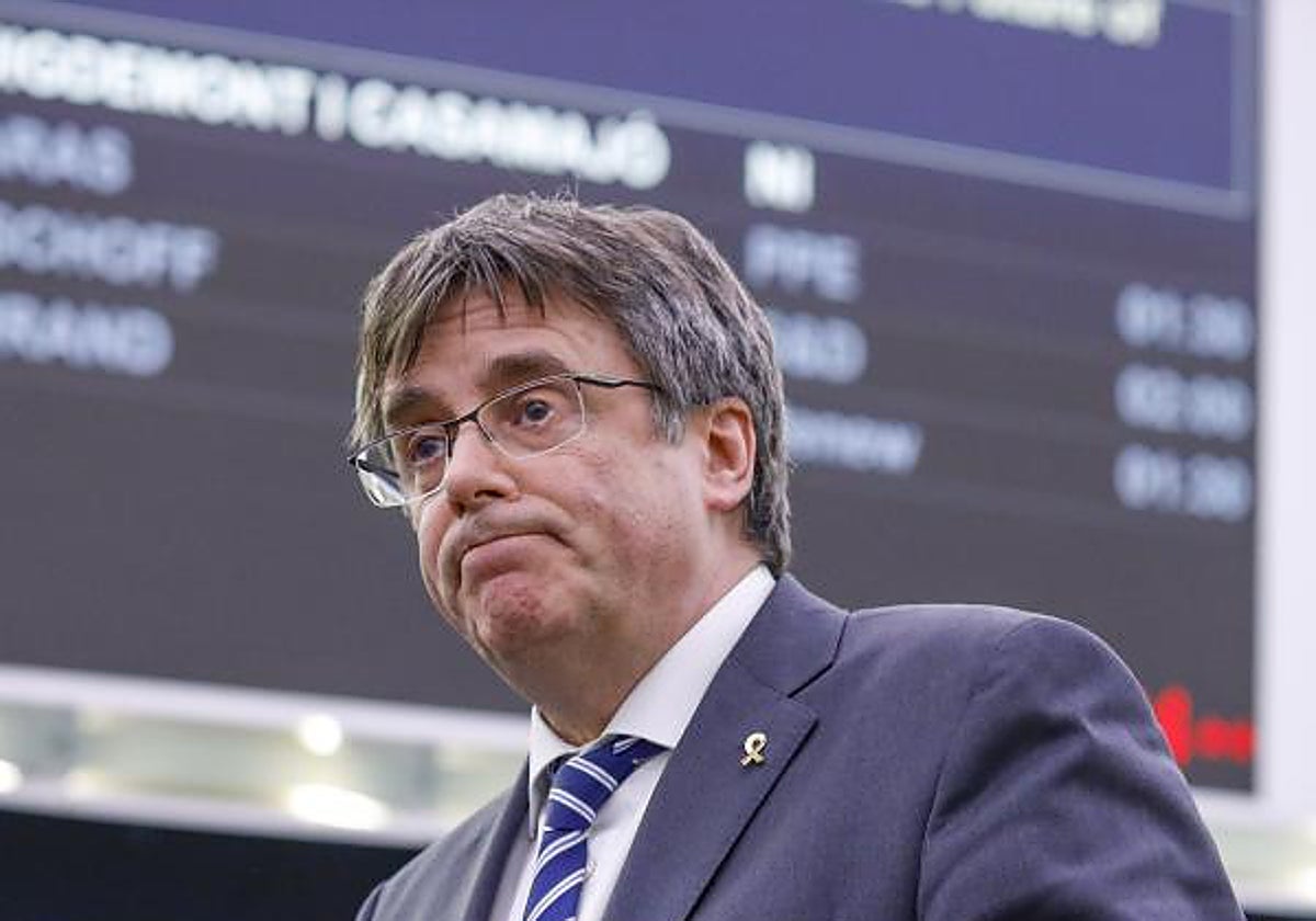 El expresidente catalán Carles Puigdemont, en el Parlamento europeo el pasado mes de mayo