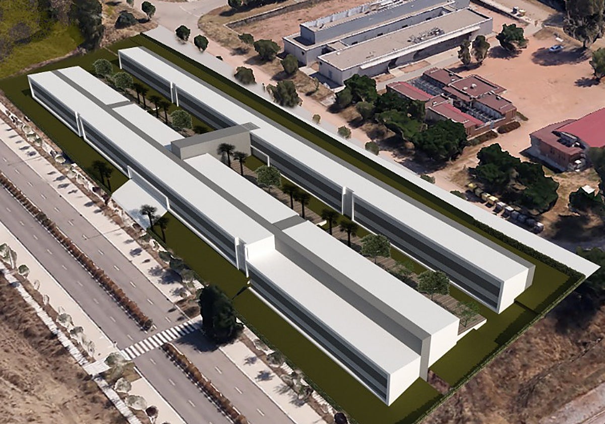 Infografía de la residencia que se hará en el campus de Rabanales