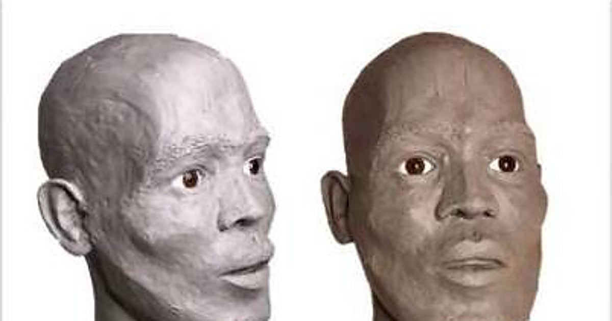 Vista de perfil y de frente de la recreación del rostro de san Isidro