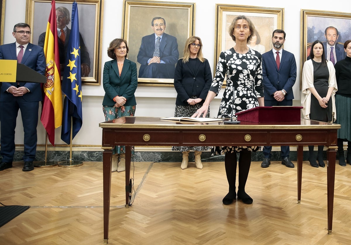 Laura Díez Hueso durante la toma de posesión de su cargo en 2020