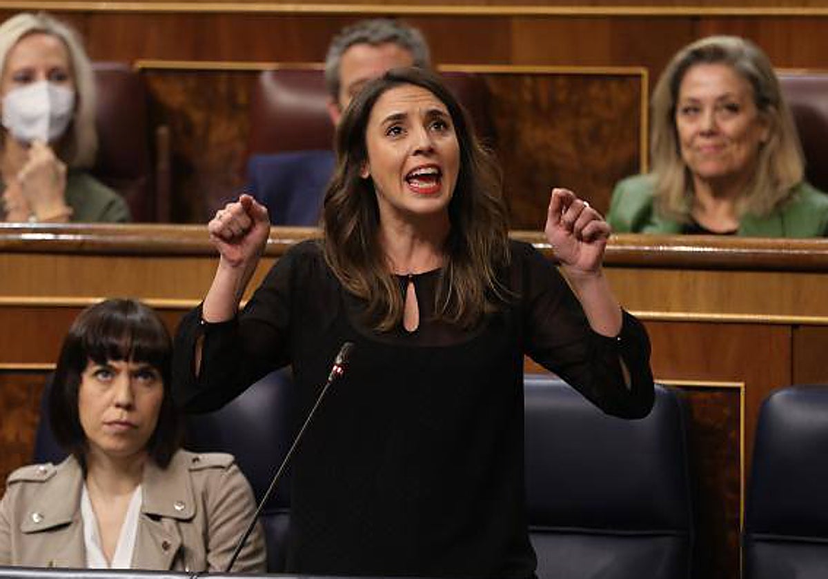 La ministra de Igualdad, Irene Montero, este miércoles en el Congreso