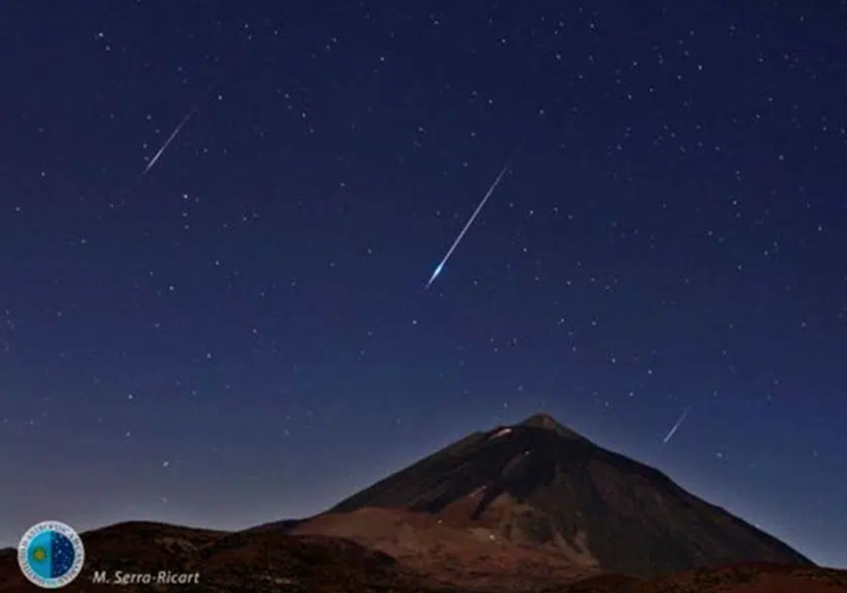 Lluvia de estrellas en imagen de archivo del IAC