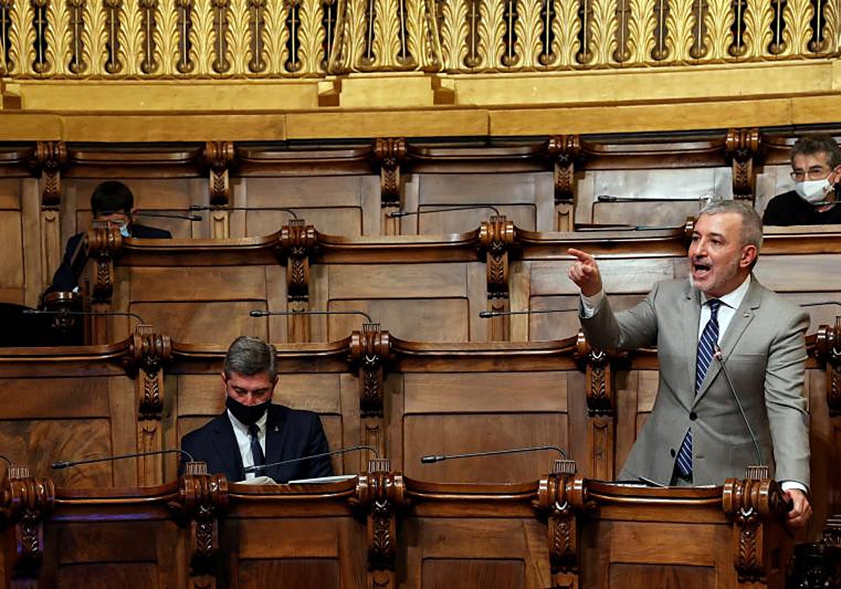 Jaume Collboni (PSC), en un pleno del Ayuntamiento de Barcelona