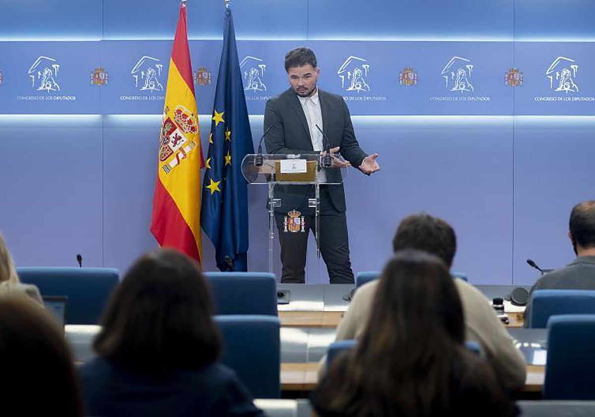 Rufián, en una comparecencia en el Congreso