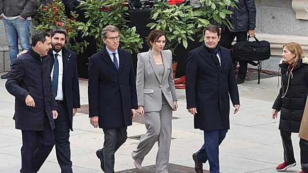 Moreno, López Miras, Feijóo, Ayuso y Mañueco