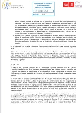 Imagen - Fragmento de las dos enmiendas presentadas por PSOE y Unidas Podemos. En concreto, se trata del aviso a los vocales del CGPJ de que pueden incurrir en responsabilidades penales si incumplen el nuevo modelo de elección