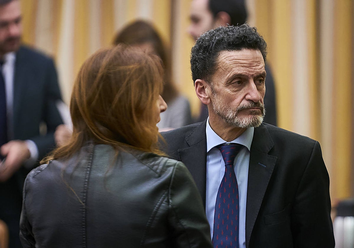 El portavoz de Ciudadanos, Edmundo Bal, con gesto serio en la Comisión de Justicia del Congreso