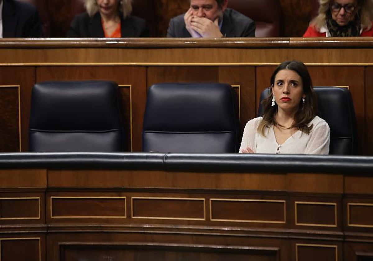 La ministra de Igualdad, Irene Montero, en el Congreso de los Diputados