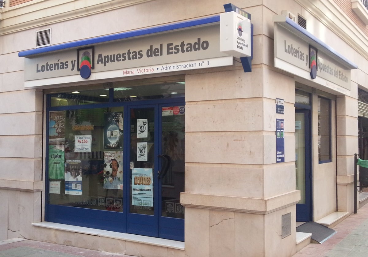 Imagen de una administración de Lotería de Huércal-Overa en Almería.