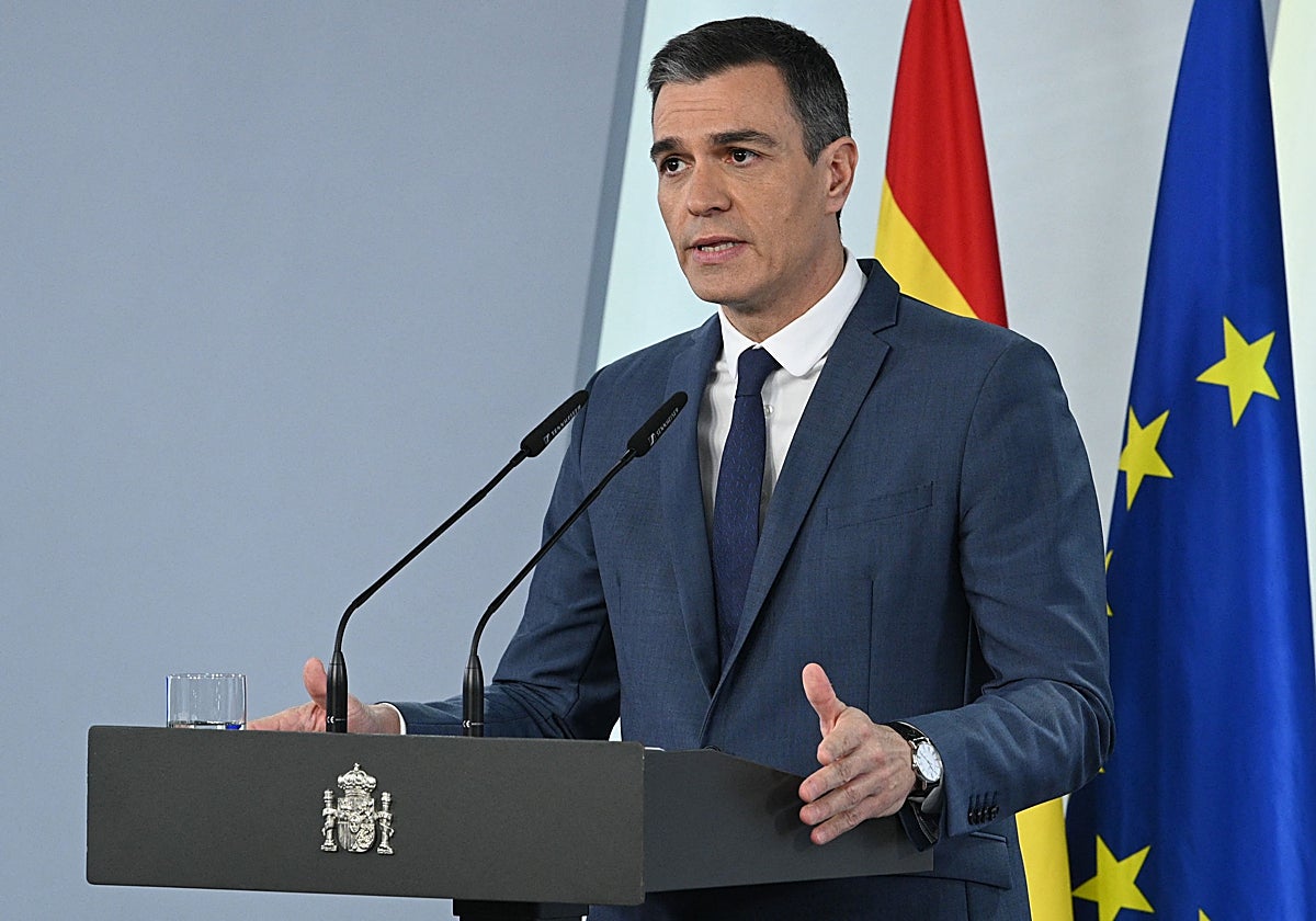 Pedro Sánchez, este martes en La Moncloa