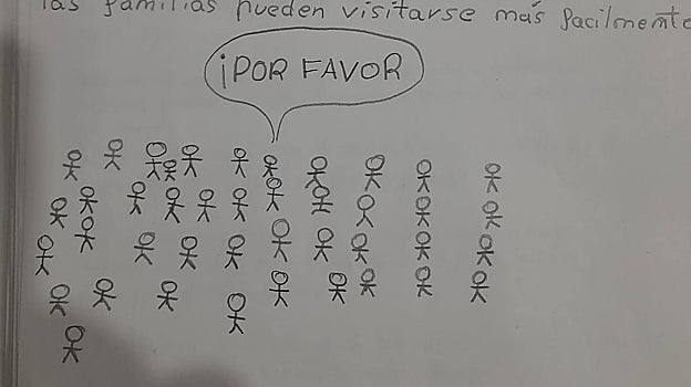 Uno de los dibujos en las cartas al presidente del Gobierno