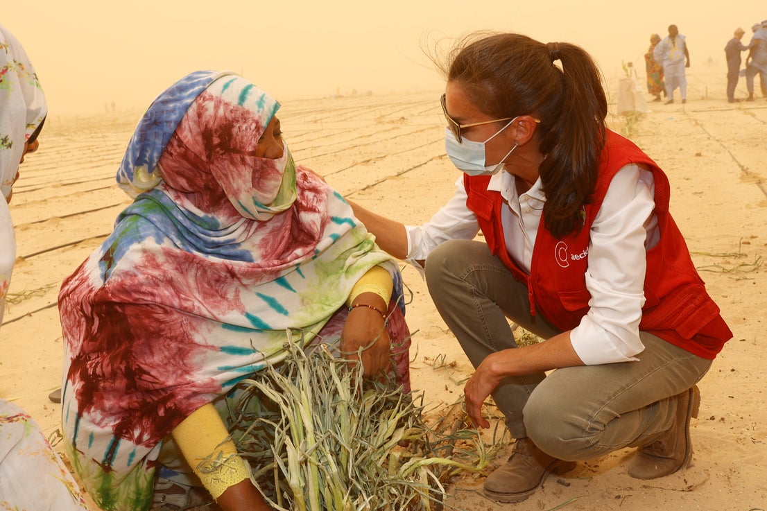 Su Majestad la Reina realiza un viaje a Mauritania para conocer el trabajo que la Cooperación Española desarrolla en el país en las áreas de salud, gobernabilidad e igualdad de género, desarrollo rural y seguridad alimentaria el pasado mes de mayo. 