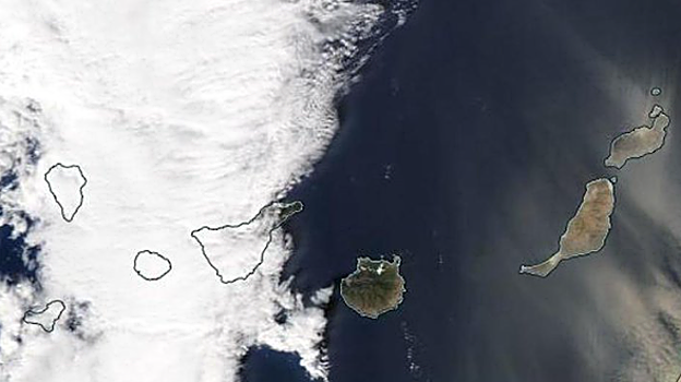 Imagen satelital del tiempo en Canarias