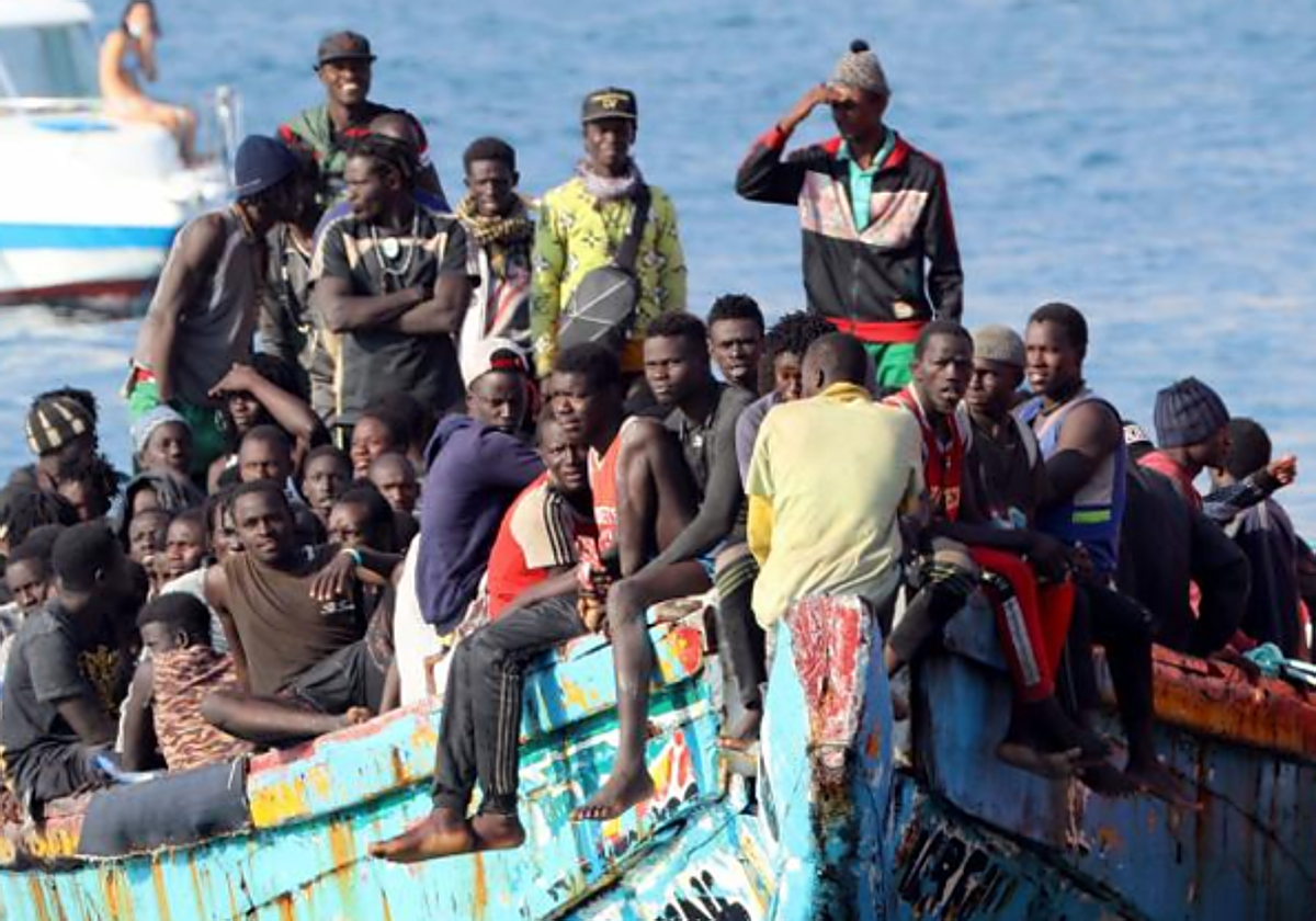 Llegada de una patera a Gran Canaria en octubre de 2021