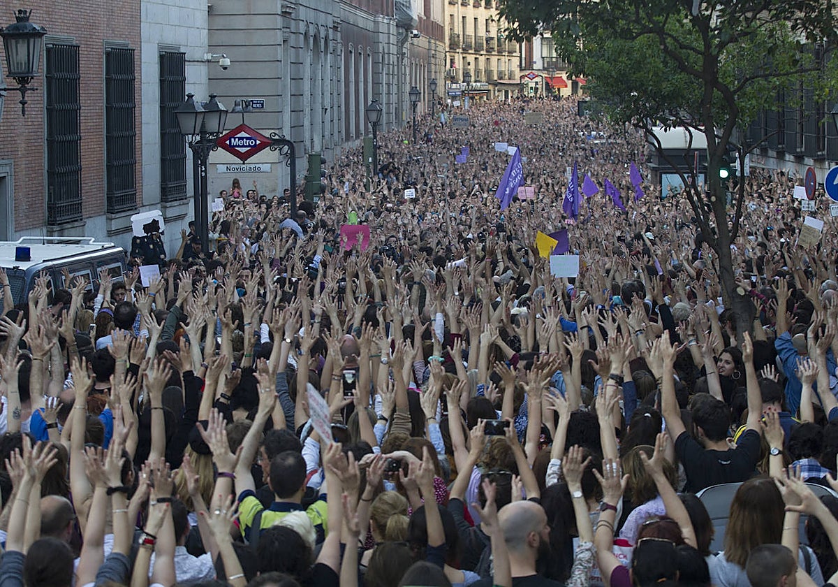 Manifestación contra la sentencia a La Manada en 2018