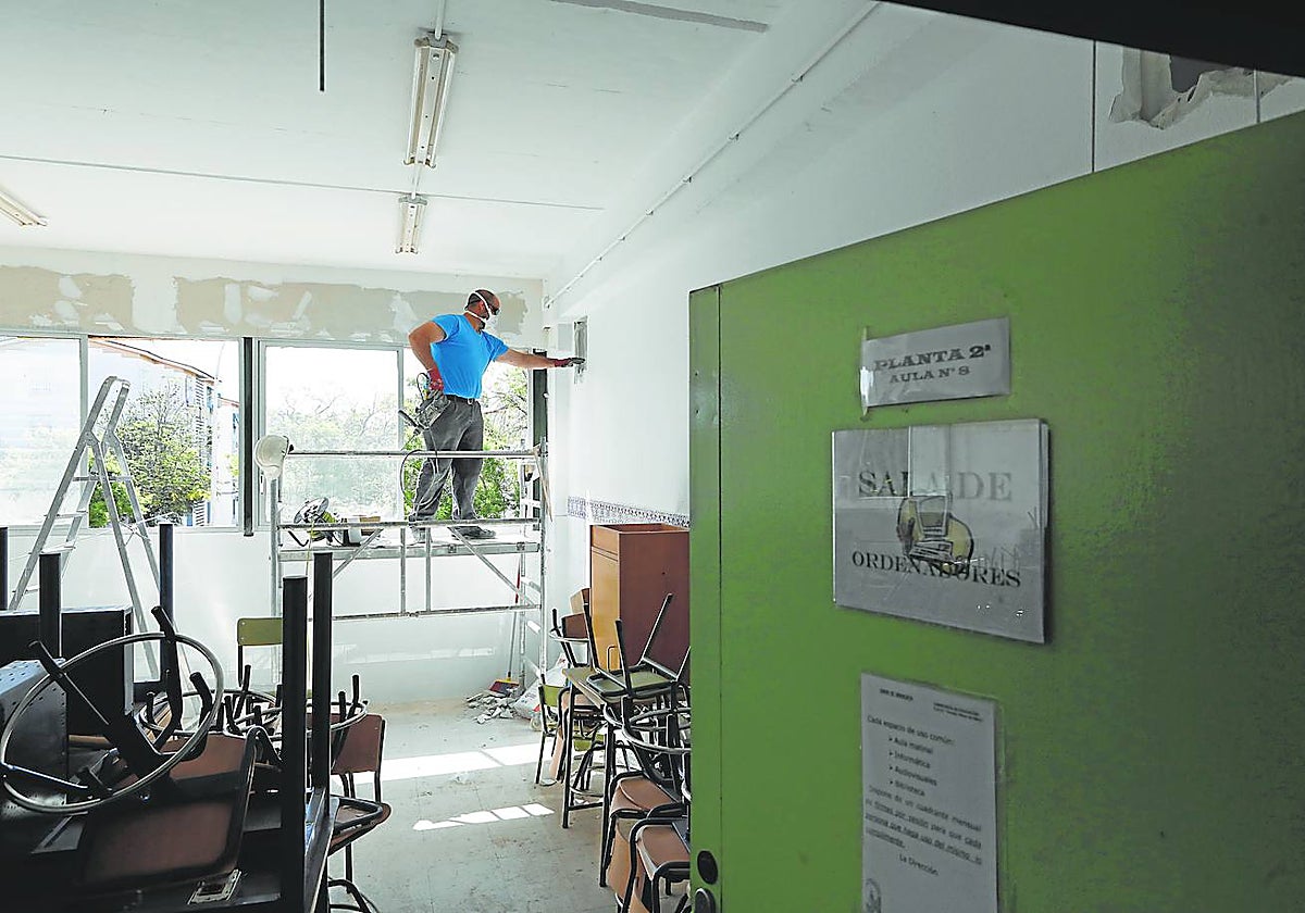Obra de actualización en un colegio de Córdoba