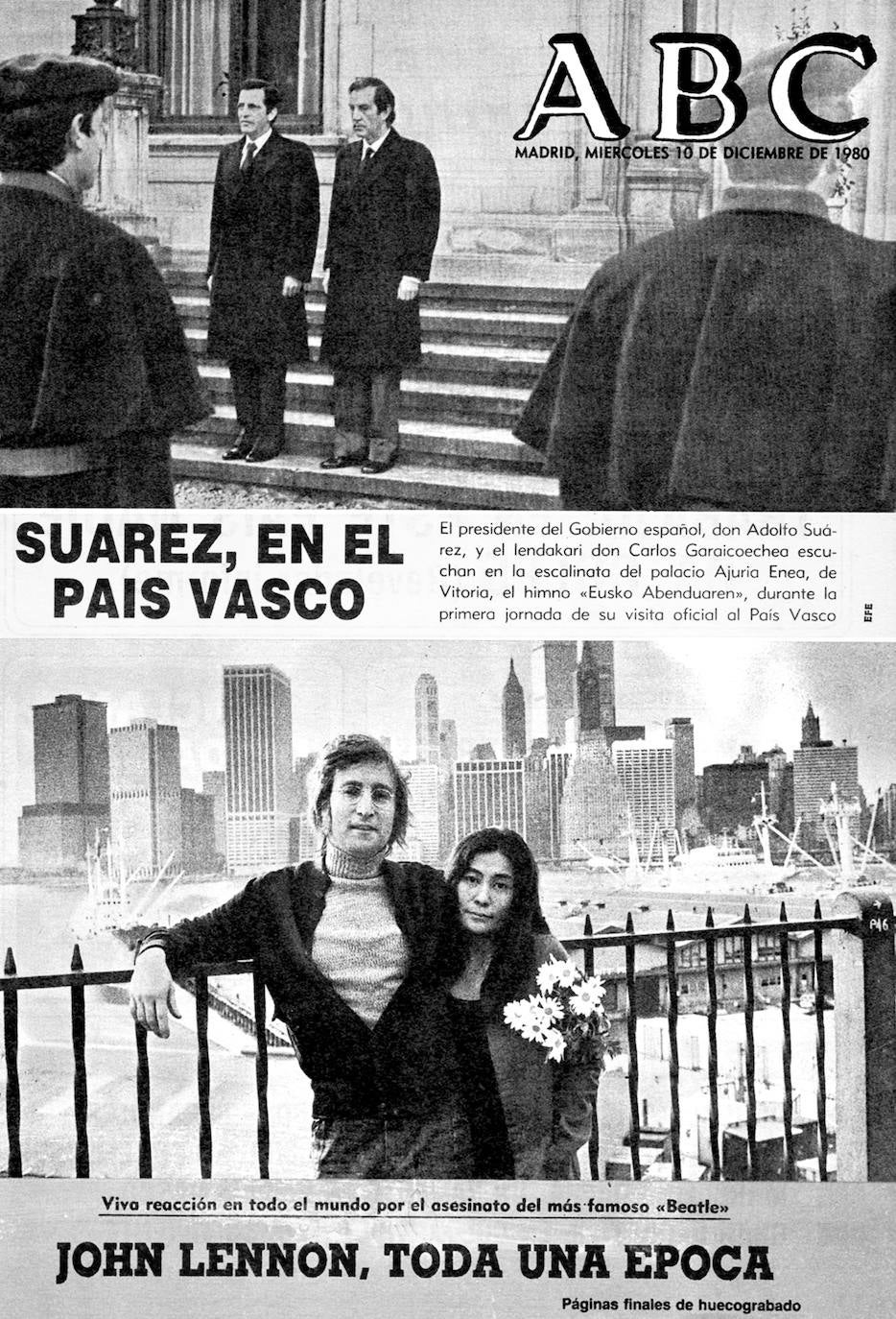 1980. John Lennon es asesinado a tiros en Nueva York. ABC le dedica la portada «John Lennon, toda una época»