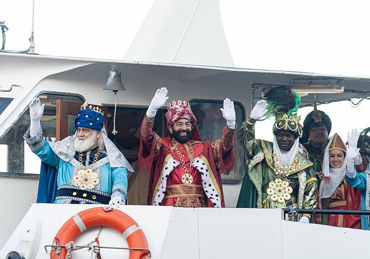 Imagen de la llegada de los Reyes Magos al Puerto de Valencia
