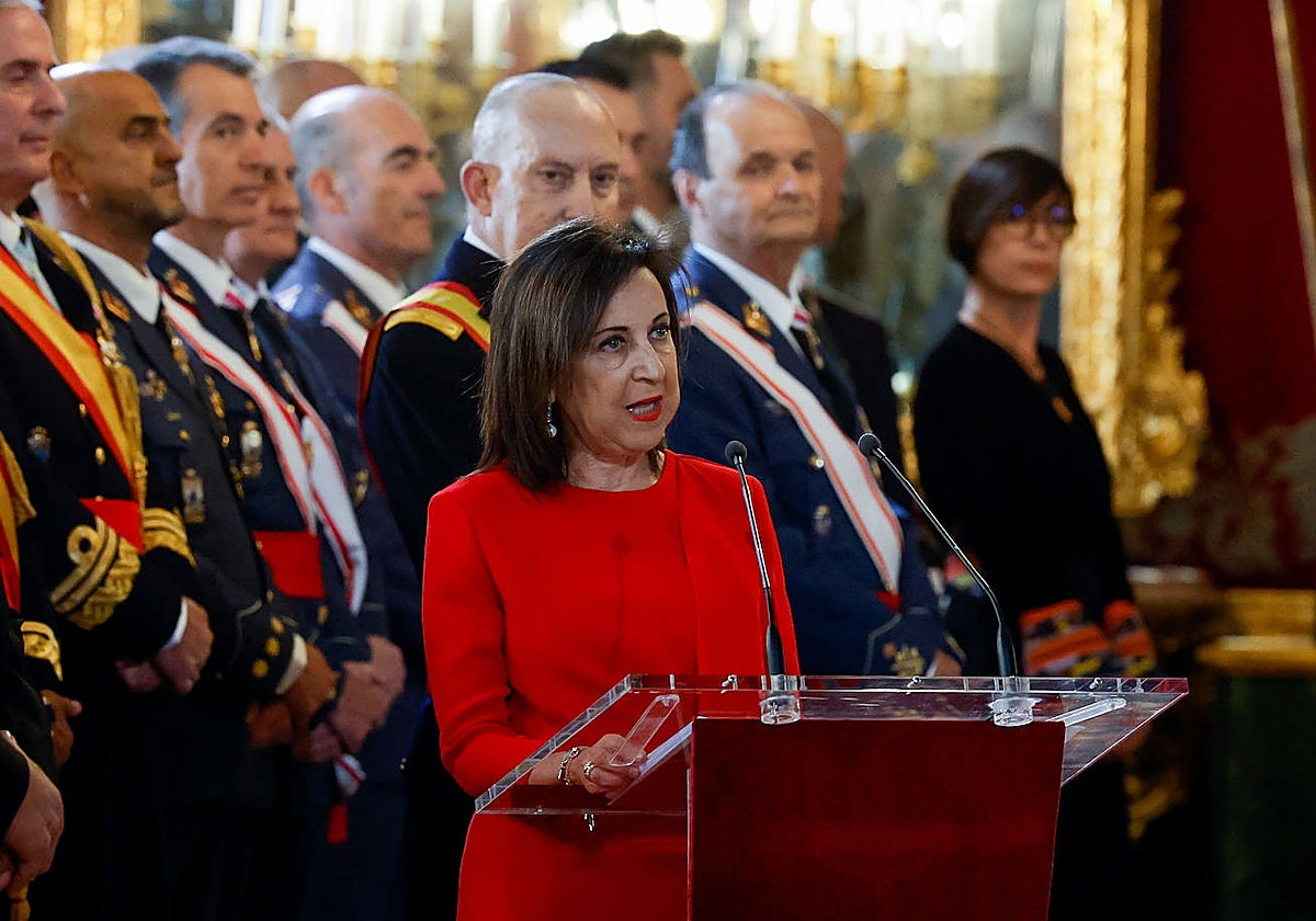 Margarita Robles, esta mañana, durante la Pascua Militar