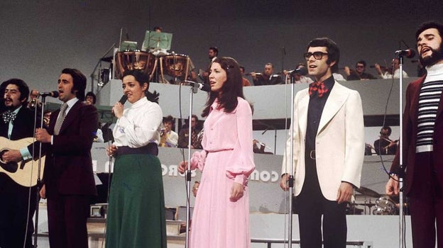 Mocedades, durante su participación en Eurovisión