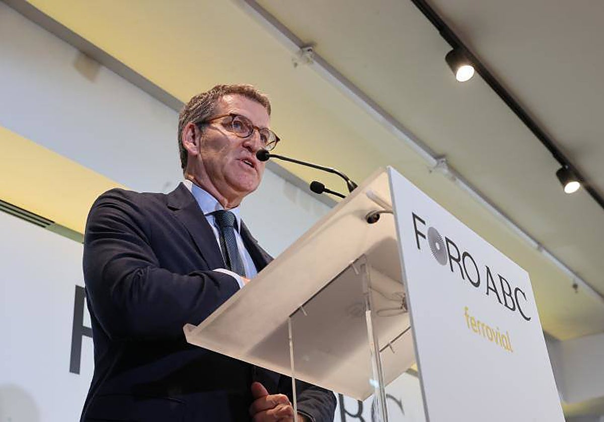 El presidente del PP, Alberto Núñez Feijóo, en el Foro ABC