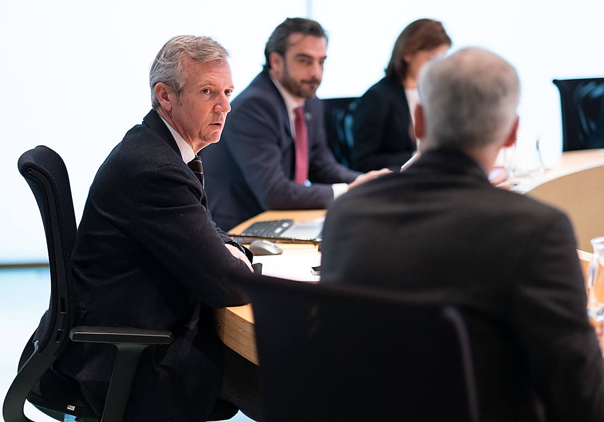 Alfonso Rueda durante la reunión del Consello de la Xunta