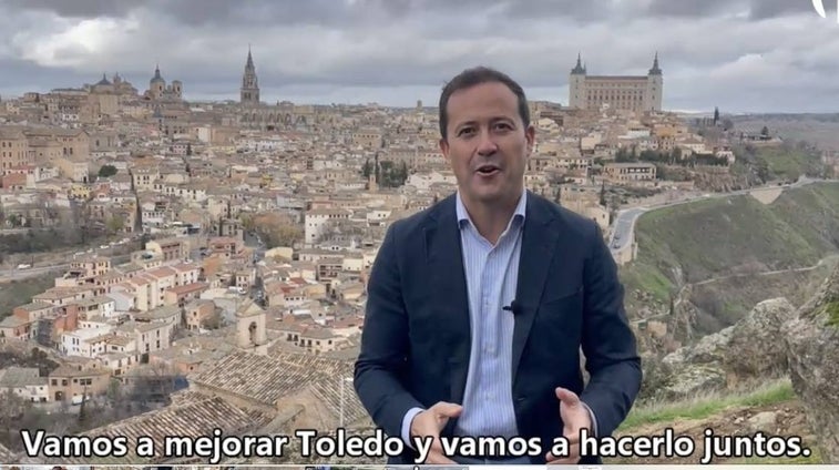 Carlos Velázquez vende su toledanismo en un vídeo con el que impulsa su campaña para la Alcaldía