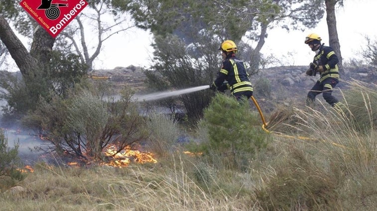 Un incendio forestal obliga a evacuar a 200 vecinos en Alicante y el fuerte viento dificulta la extinción sin apoyo aéreo