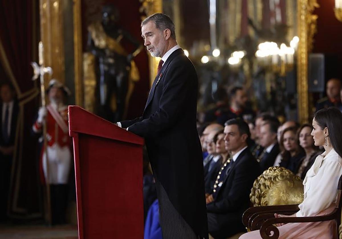 El Rey durante su intervención este miércoles