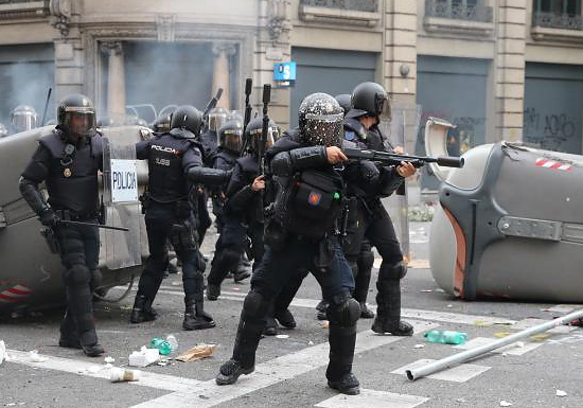 Reacciones independentistas en las calles tras la sentencia del 'procés' en octubre de 2019