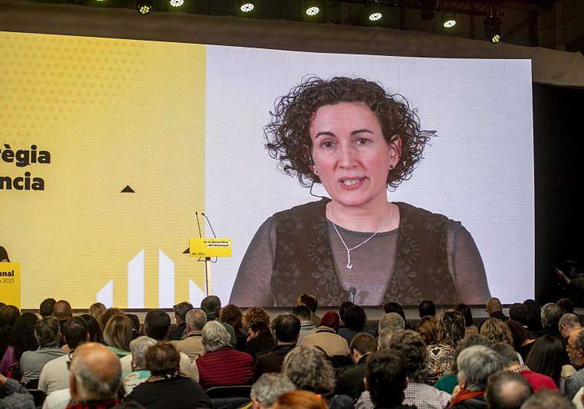 Marta Rovira, en su intervención  telemática en el congreso de ERC