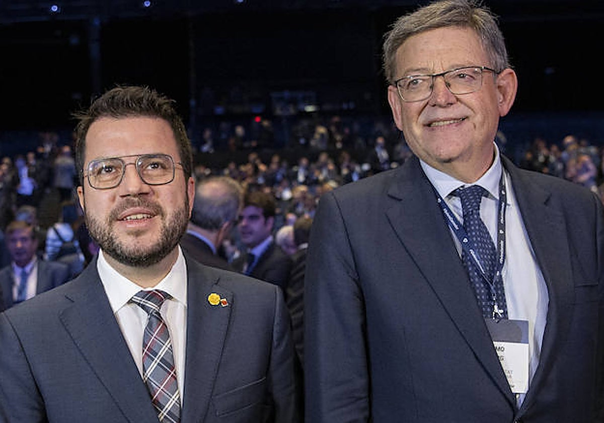 Imagen de archivo de Pere Aragonès y Ximo Puig