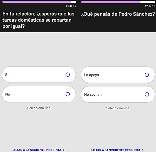 Algunas preguntas que OkCupid realiza para registrar a un usuario