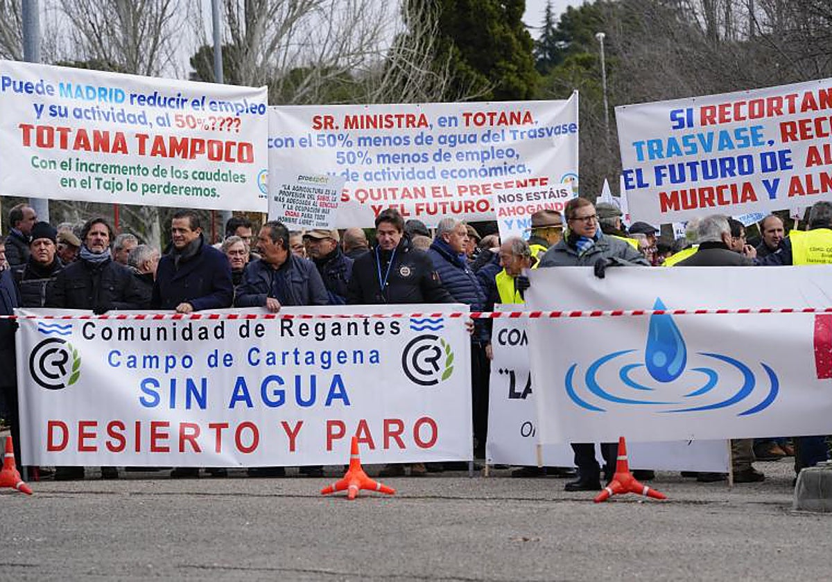 Manifestación de los regantes del trasvase Tajo-Segura el pasado 24 de enero en Madrid.