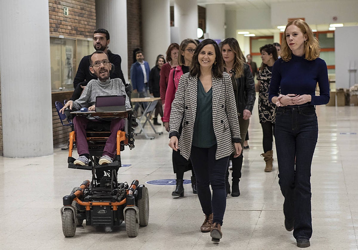 Pablo Echenique, Ione Belarra y Lilith Verstrynge en una fotografía de archivo