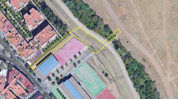 Gráfico de la zona en la que irá la pasarela