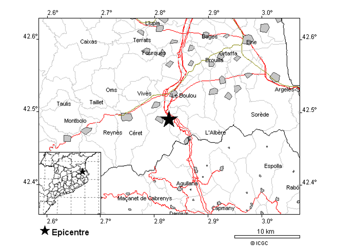 El terremoto se ha registrado cerca de la frontera española