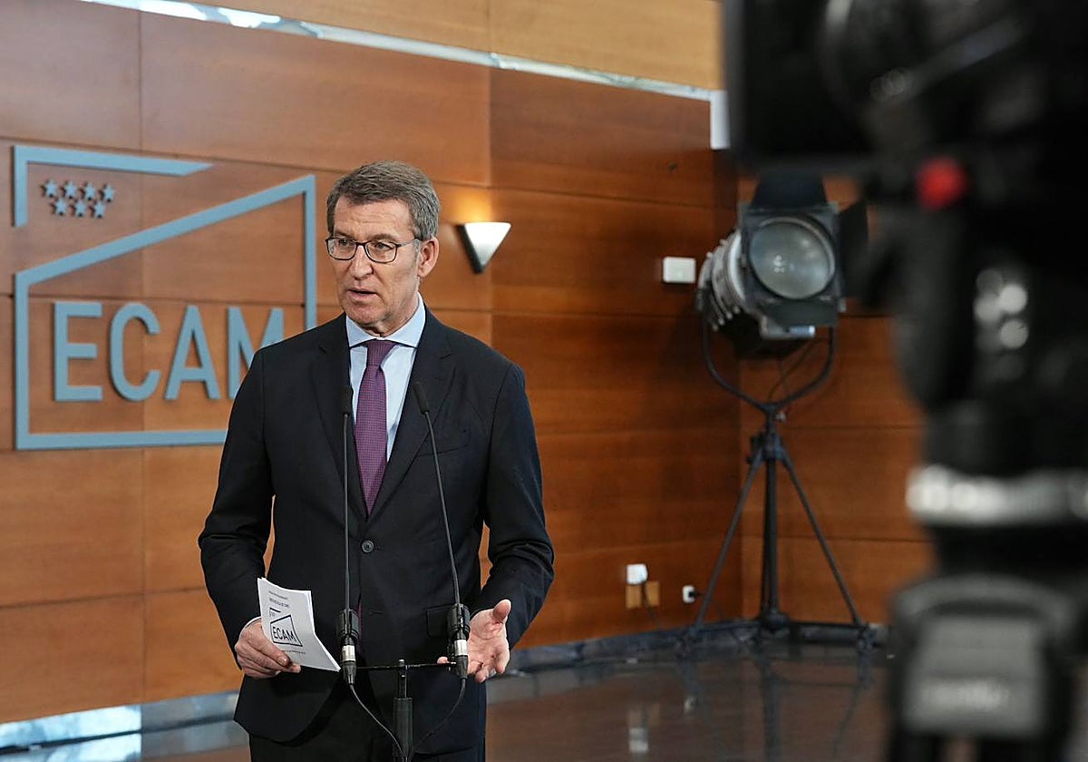 El presidente del PP, Alberto Núñez Feijóo