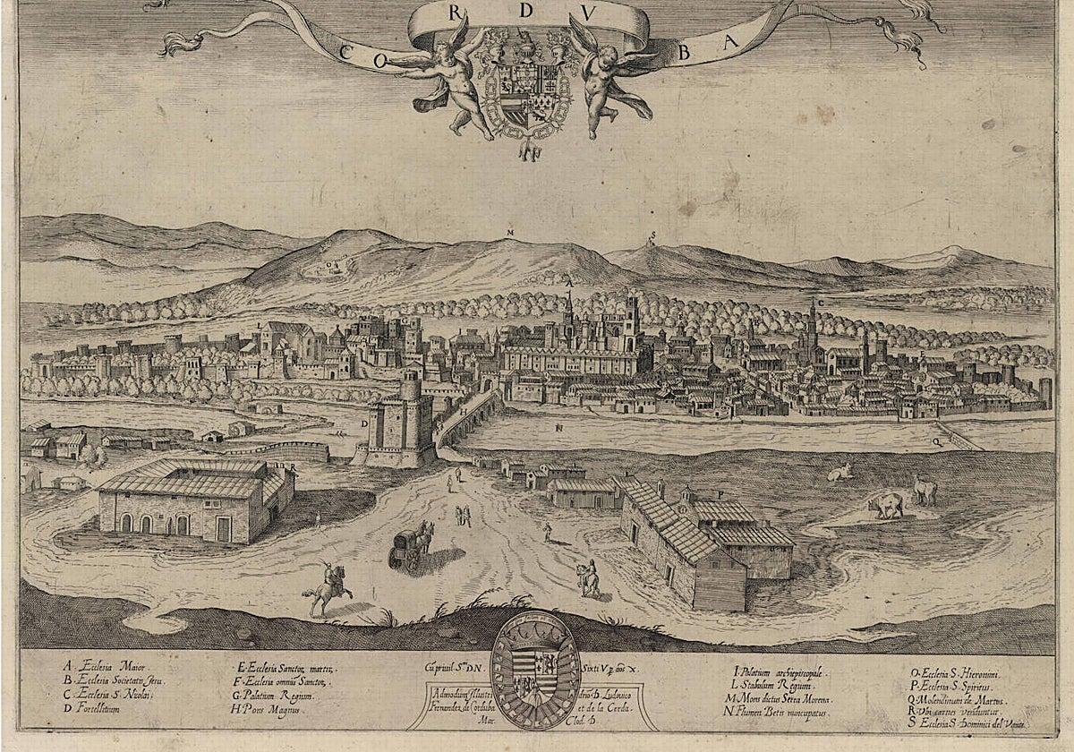 Grabado de la ciudad de Córdoba correspondiente al siglo XVI