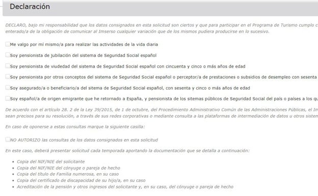 Detalles de la declaración responsable