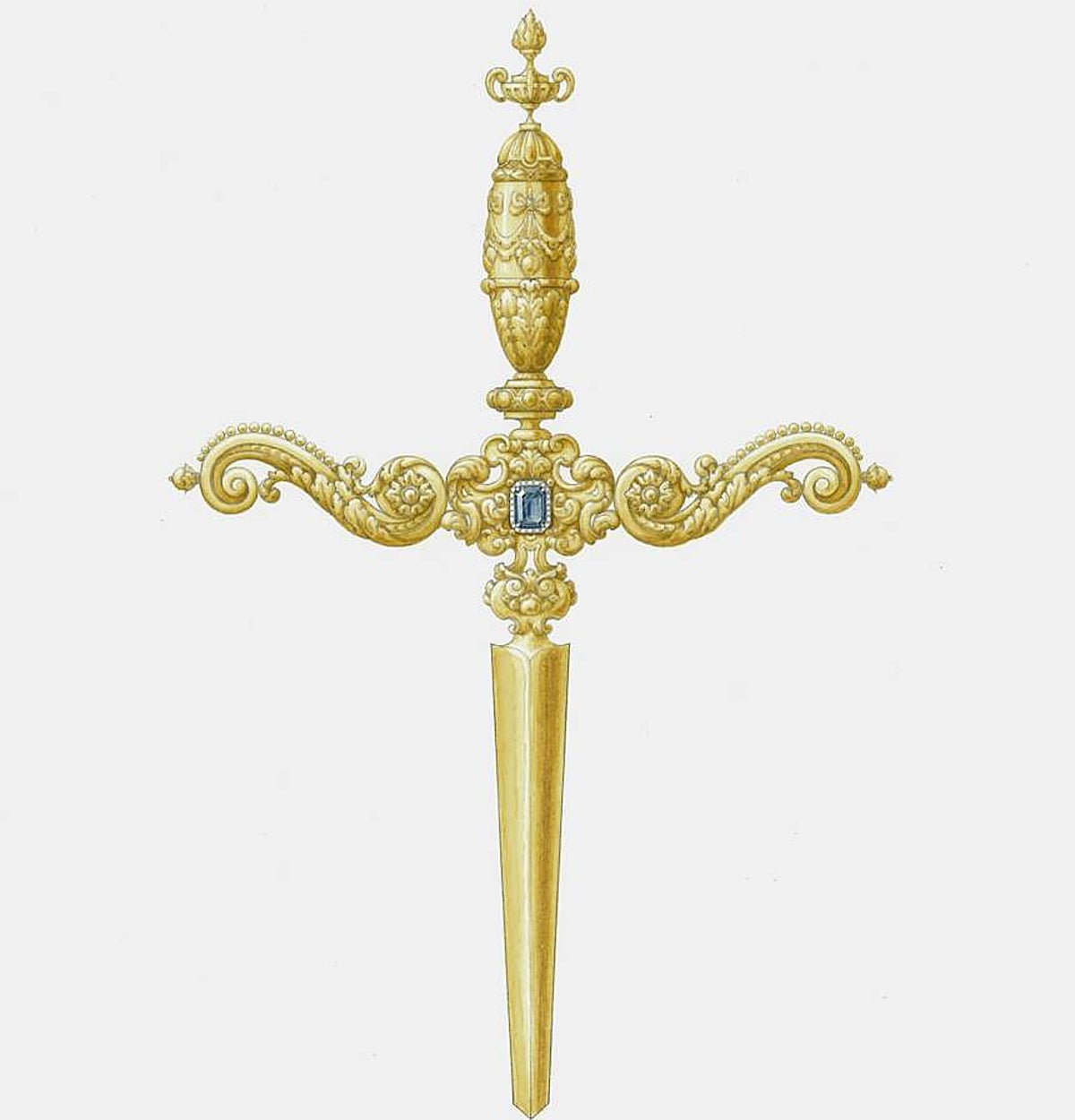 Dibujo del puñal para la Virgen del Rosario