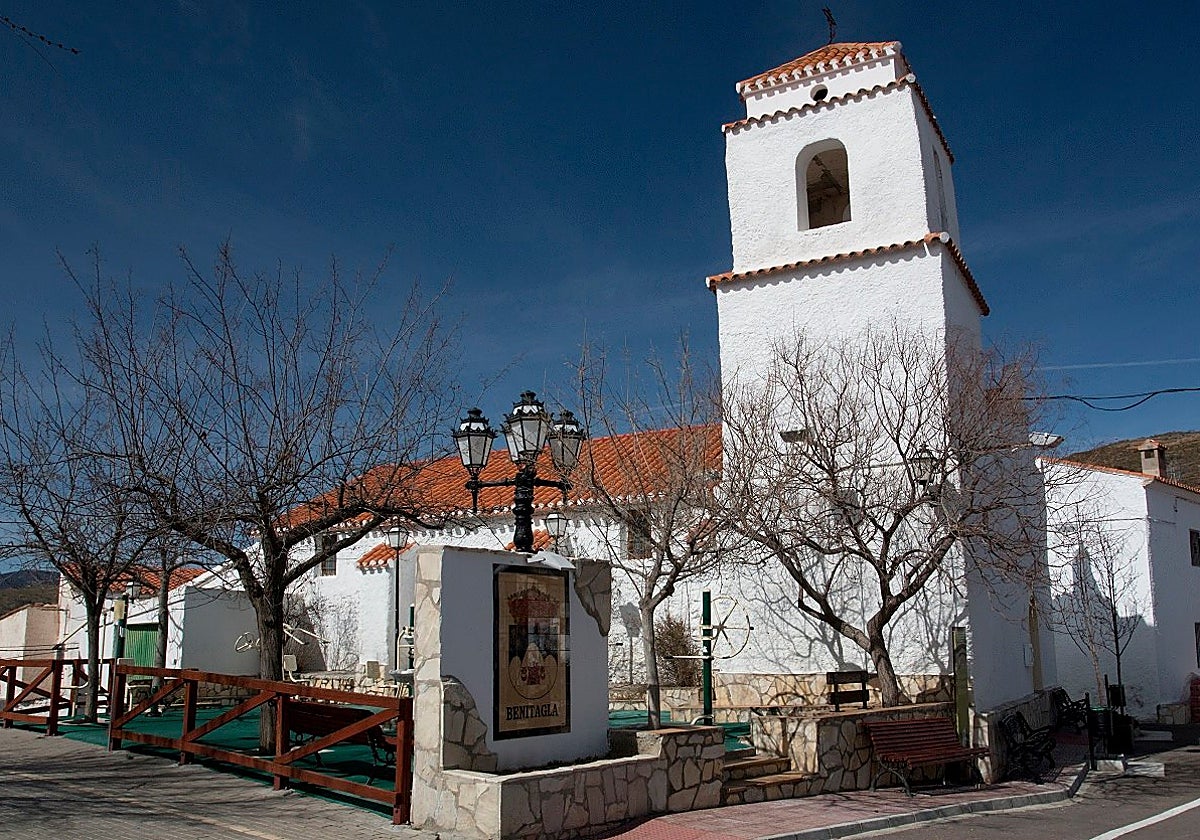 Iglesia de Benitagla, el pueblo con menos habitantes de toda Andalucía.