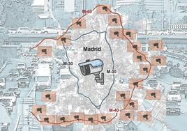 Multas a los coches sin etiqueta en Madrid: dónde están las cámaras que sancionarán en la M-30 y el resto de la ciudad