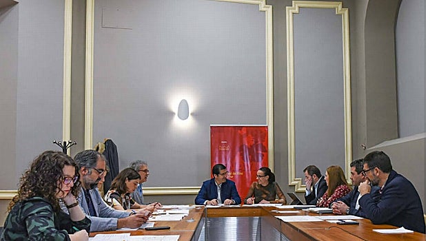 Caballero y Masías durante la reunión de coordinación de esta semana
